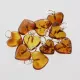 10 Small Baltic Amber Hearts Silver Pendants