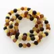 4 Raw Multi BAROQUE Baltic amber adult stretch bracelets 18cm