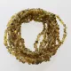 10 Raw Green BAROQUE Baltic amber teething necklaces 33cm