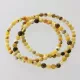 3 Marble ROUND Baltic amber bracelets 18cm
