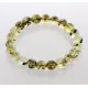 Polished ROUND beads Baltic amber stretchy bracelet 18cm
