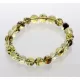 Polished ROUND beads Baltic amber stretchy bracelet 18cm