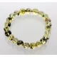 Polished ROUND beads Baltic amber stretchy bracelet 18cm