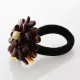 Flower Amber Bead Ponytail Holder