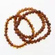 3 Cognac BAROQUE Baltic amber adult stretch bracelets 18cm