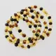5 Multi BAROQUE Baltic amber adult stretch bracelets 18cm