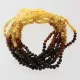 10 Raw Rainbow BAROQUE Baby teething Baltic amber necklaces 32cm