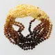 10 Raw Rainbow BAROQUE Baby teething Baltic amber necklaces 32cm