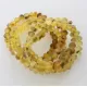 5 Raw Green BAROQUE Baltic Amber Stretch Bracelet 19cm