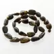 Large dark beads Baltic amber kntted necklace 58cm