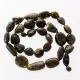 Large dark beads Baltic amber kntted necklace 58cm