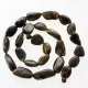 Large dark beads Baltic amber kntted necklace 58cm