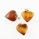 3 Baltic Amber Hearts Silver Pendants