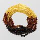 10 Big Rainbow BAROQUE Baltic amber teething necklaces 28cm