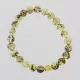 Polished Green ROUND beads Baltic amber stretchy bracelet 18cm