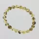Polished Green ROUND beads Baltic amber stretchy bracelet 18cm