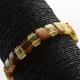 Sparkling square pieces Baltic amber stretchy bracelet 18cm