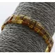 Sparkling square pieces Baltic amber stretchy bracelet 18cm