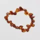 Cognac Leaves Baltic amber pieces stretch bracelet 18cm