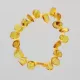 Multi Leaves Baltic amber pieces stretch bracelet 18cm