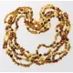 5 Raw Mix BAROQUE Baltic amber adult necklaces 55cm