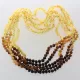 5 Raw Rainbow BAROQUE Baltic amber adult necklaces 55cm
