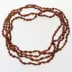 4 Raw Cognac BEANS Baltic amber adult necklaces 55cm