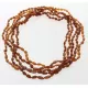 5 Raw Cognac BEANS Baltic amber adult necklaces 60cm