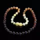 Raw Rainbow Baroque Teething Baltic amber Necklace