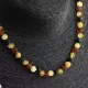 Raw Multi BAROQUE beads Baltic amber necklace 55cm