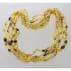 5 Mix BEANS Baltic amber adult necklaces 65cm