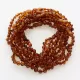 10 Cognac BAROQUE teething Baltic amber necklaces 28cm