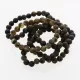 5 Raw Dark ROUND Baltic amber bracelets 19cm