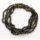 5 Dark ROUND beads Baltic amber adult necklaces 45cm