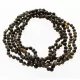 5 Raw Dark ROUND beads Baltic amber adult necklaces 45cm