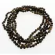 5 Raw Dark ROUND beads Baltic amber adult necklaces 45cm