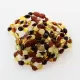 10 Multi BEANS Baltic amber teething Baby bracelets 14cm