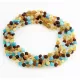 5 Raw Honey Gems Baltic Amber teething necklaces 33cm