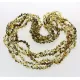 5 Green BAROQUE Baltic amber adult necklaces 60cm