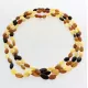 3 Raw Big Multi BEANS Baltic amber adult necklaces 55cm