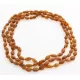 3 Raw Big Cognac BEANS Baltic amber adult necklaces 55cm