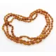 3 Raw Big Cognac BEANS Baltic amber adult necklaces 55cm