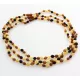 3 Raw Multi BEANS Baltic amber adult necklaces 55cm