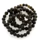 5 Raw Dark ROUND Baltic amber bracelets 19cm
