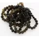 10 Raw Dark ROUND Baltic amber bracelets 19cm