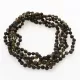 5 Raw Dark ROUND Baltic amber teething necklaces 33cm