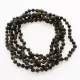 5 Raw Dark ROUND Baltic amber teething necklaces 33cm