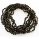10 Raw Dark ROUND beads Baltic amber adult necklaces 46cm