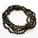 5 Raw Dark ROUND Baltic amber teething necklaces 33cm
