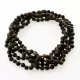 5 Raw Dark ROUND Baltic amber teething necklaces 33cm